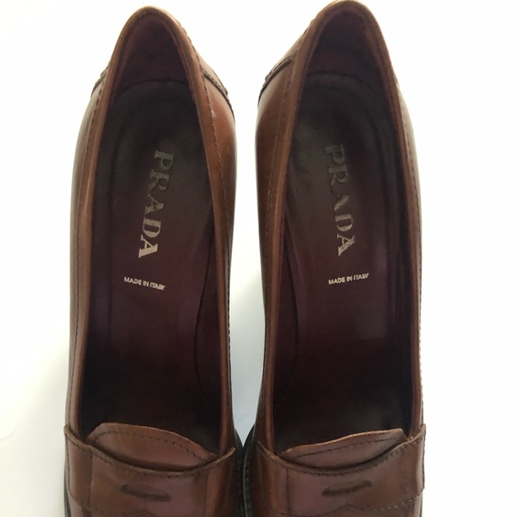 Prada High Heel Penny Loafers - Picture 2 of 6
